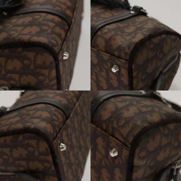 DIOR Trotter Romantic Hand Bag Pvc Leather Brown - Picture 10 of 13
